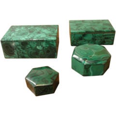 Real Vintage Malachite Box Grouping