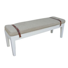 Long  Bench with leather straps Attributed to Philippe Starck