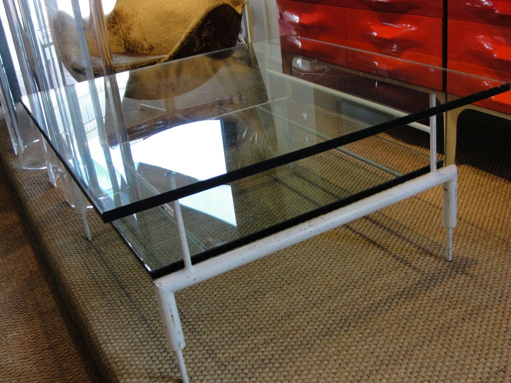 Mid-Century Modern French Vintage Modernist Coffee Table - Two Tiered For Sale