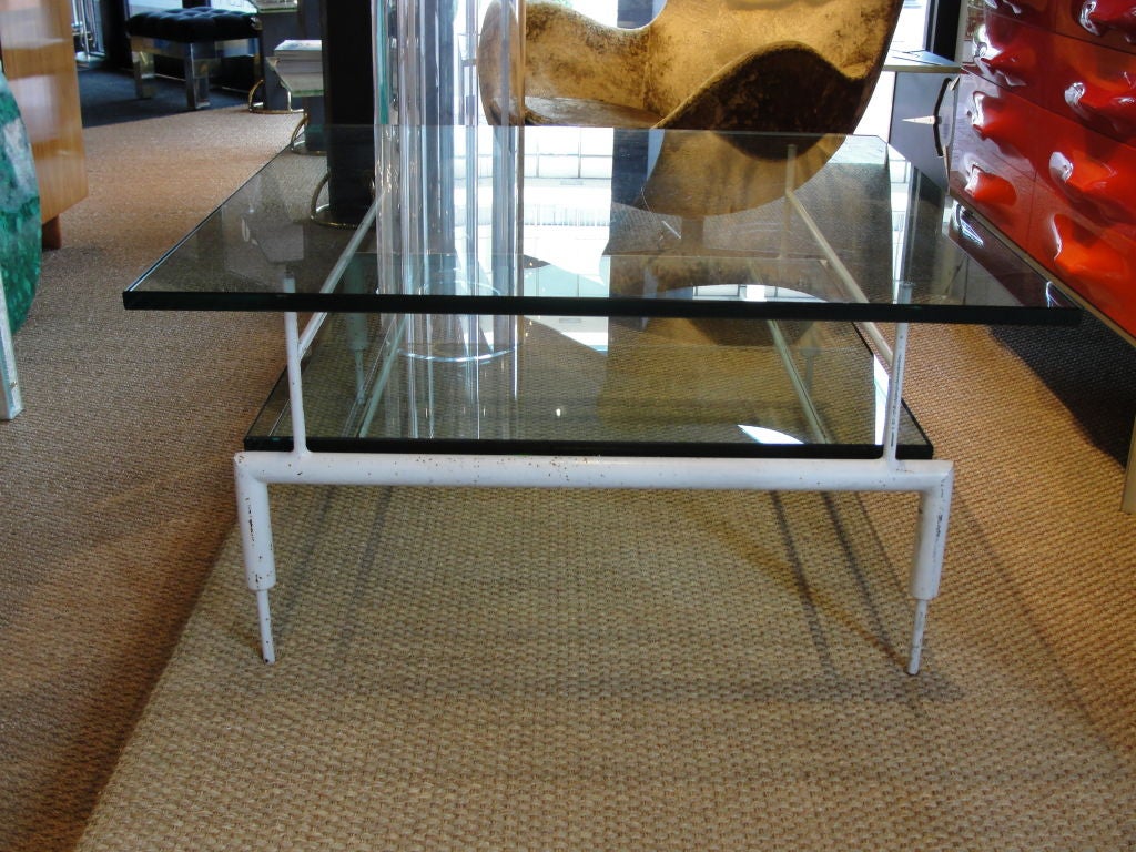 French Vintage Modernist Coffee Table - Two Tiered In Good Condition For Sale In East Hampton, NY