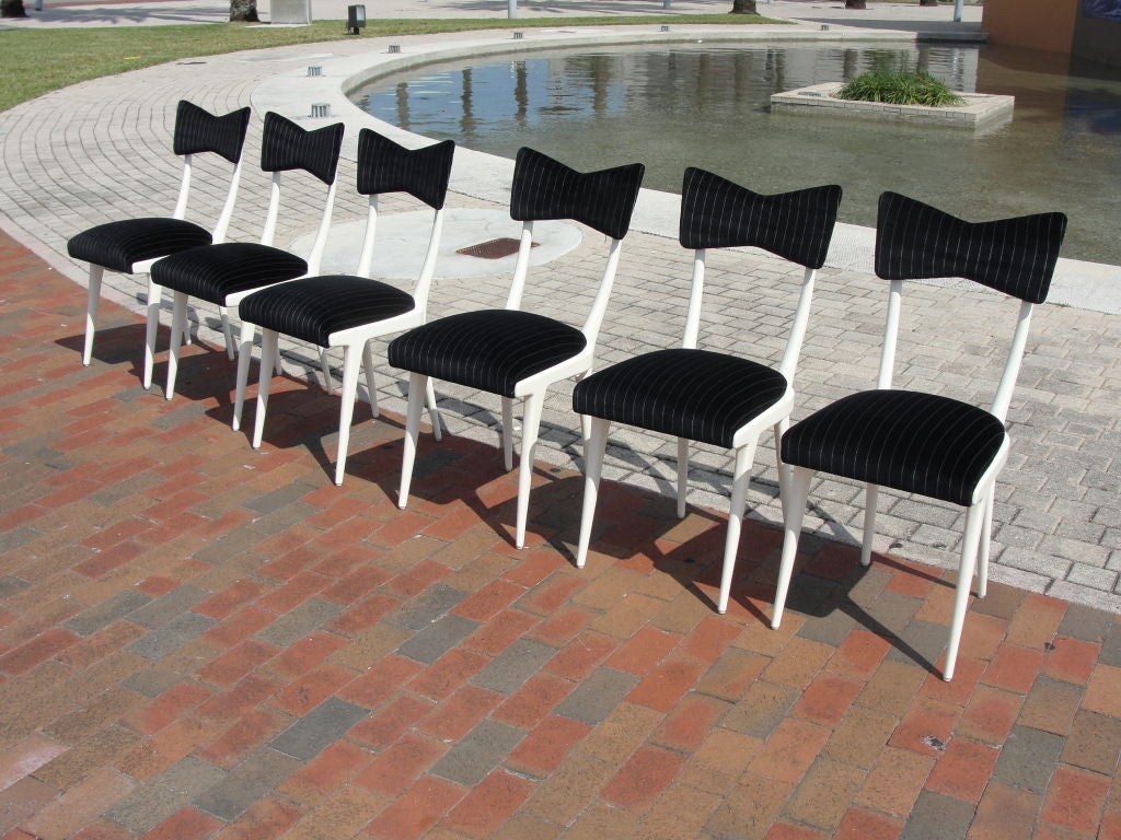 Set of Six (6) Ico Parisi Bow -Tie Dining Chairs