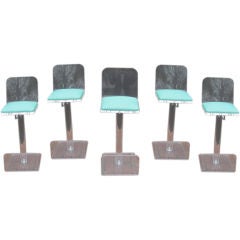 Set of Five Lucite Barstools