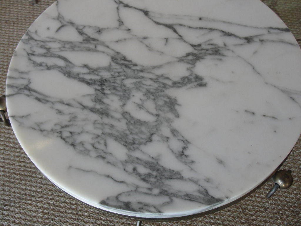Pair of Maison Jansen Style Marble Top Gueridons