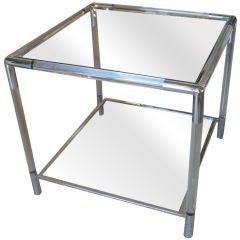 Two-Tier Square Lucite Side Table