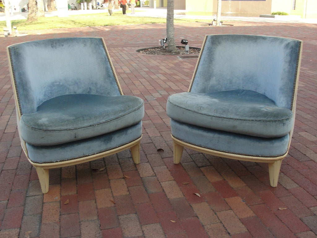 Mid-20th Century Pair of Stunning French Vintage Lounge Chairs For Sale