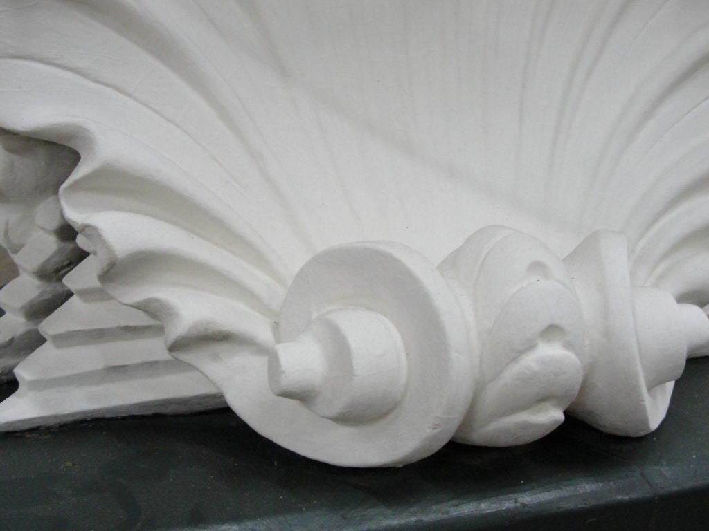 Mid-20th Century Massive French Plaster Table Bases in Venus Shell Motif