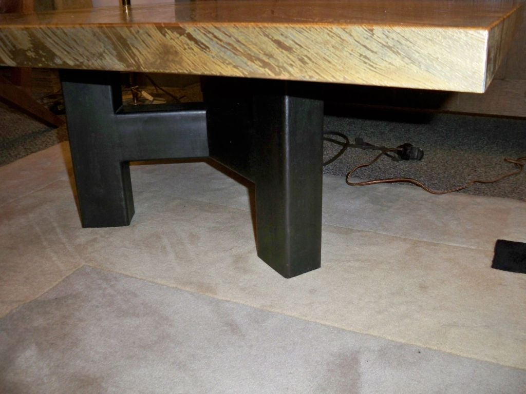 An Etched Bronze Topped Cocktail Table by Christian Krekels