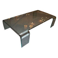 A Rectangular All Glass Cocktail Table