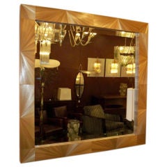 A Large Wall Mirror in Straw Marquetry after Jean-Michel Frank