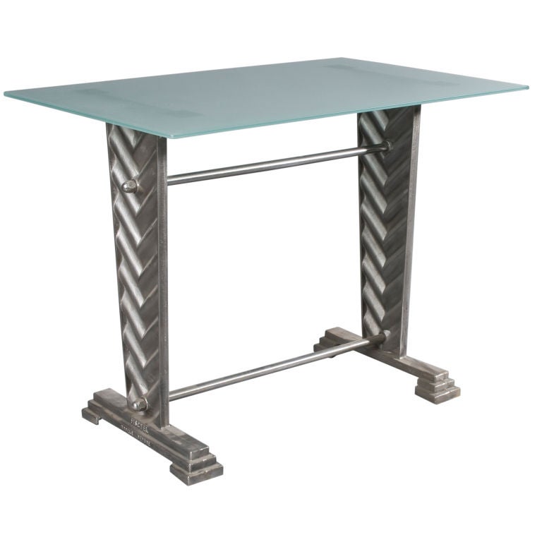 Chevron patterned side table