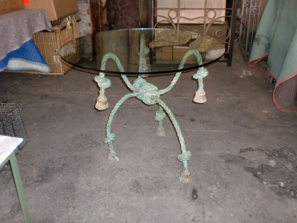 Rope and Tassel Base Side Table