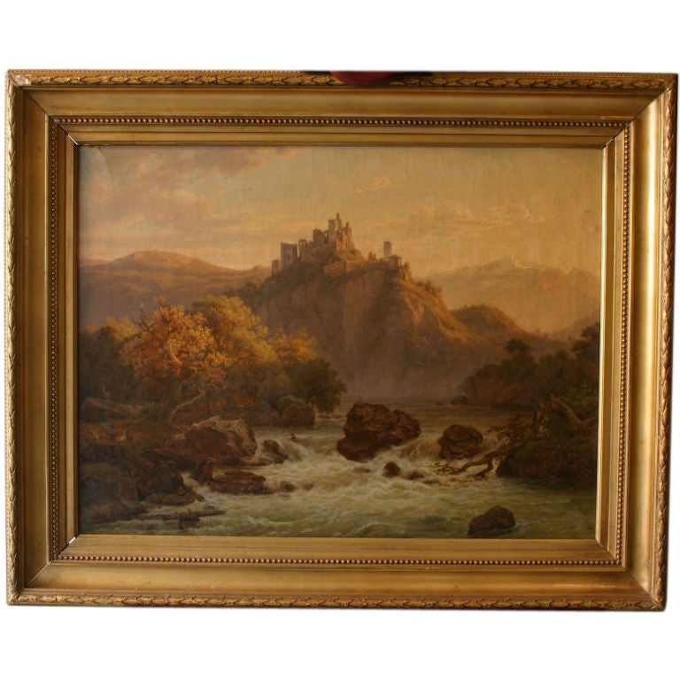Romantic Landscape by F.C. Kiaerschou 1805-1891 For Sale