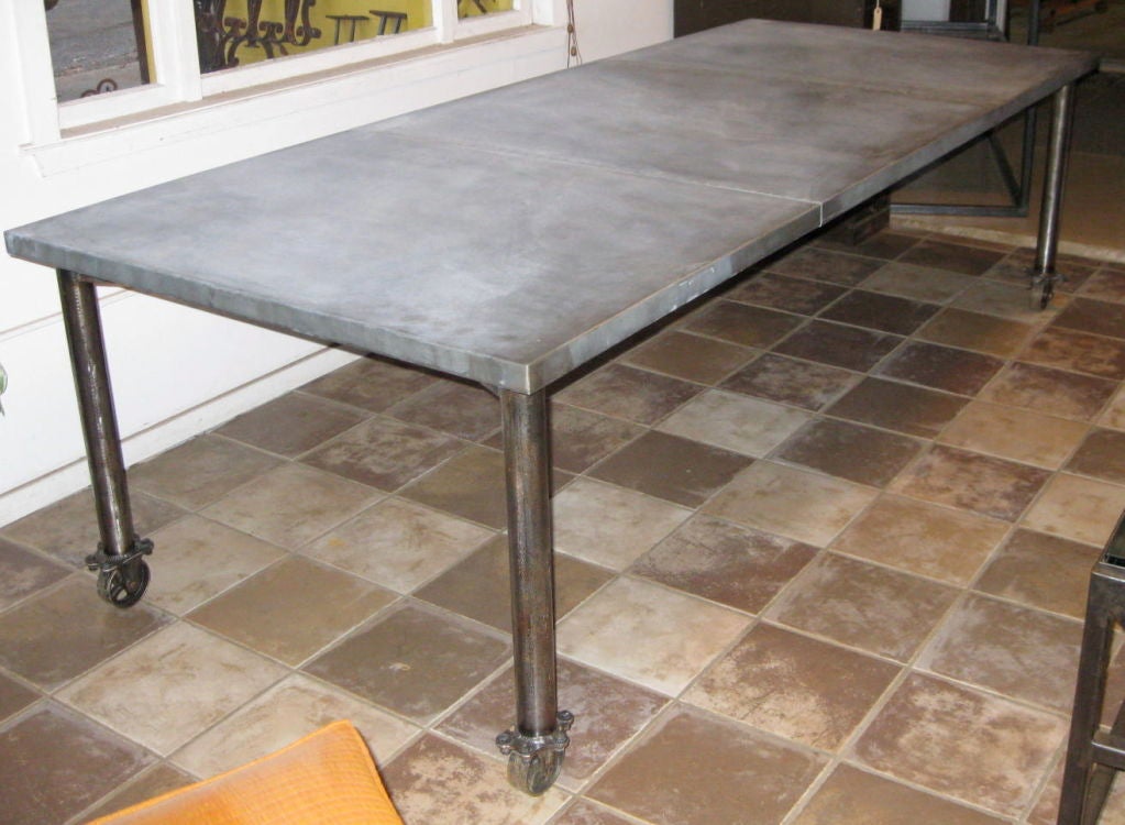 industrial table on wheels