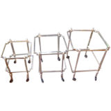 Set of Three Silver Plated Nesting Side Tables