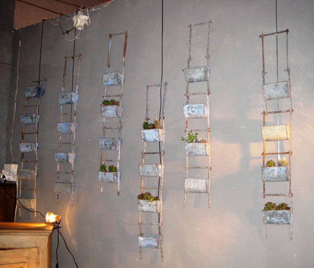 1920's French Zinc Wall Planters