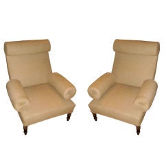 Pair of French 19thC Napoleon III Arm Chairs