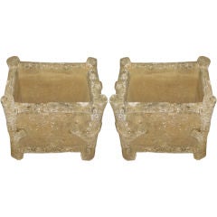 Pair of French Faux Bois Planters
