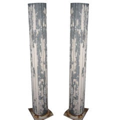 Pair of French Zinc Columns
