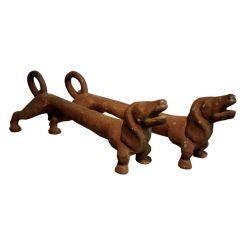 Pair Cast Iron "Fire Dogs"