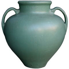 Vintage Large Matte Green Glazed OHIO Pottery