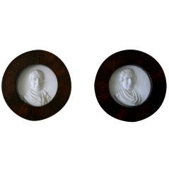 Pair of Bas-Relief Busts