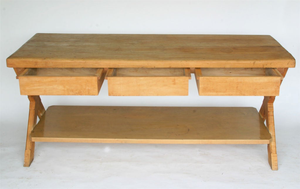American Vintage Maple Butcher Block Table-Console