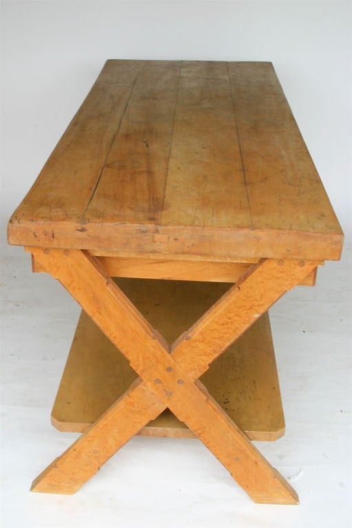 Vintage Maple Butcher Block Table-Console 1