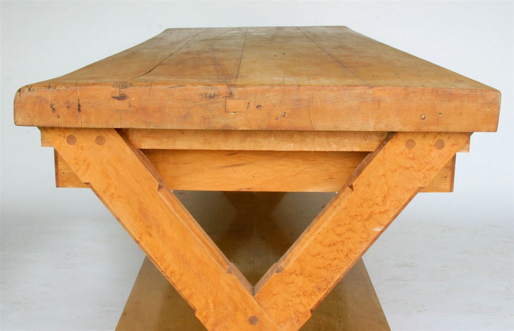 Vintage Maple Butcher Block Table-Console 2