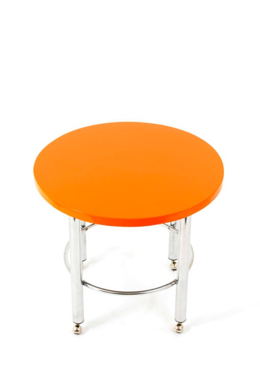 czech functionalist hand-lacquered table with castors
