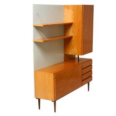 czech mid-century cabinet - shelves wall unit