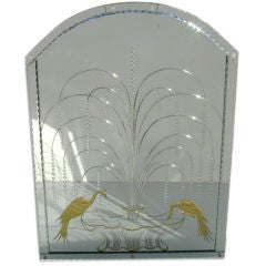 Art Deco Etched Fountain Mirror
