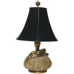 Figural Art Deco Brass Lamp
