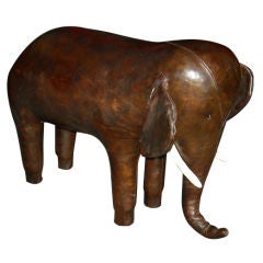 Abercrombie and Fitch Leather Elephant Footstool