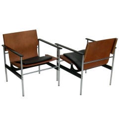 Pair of Charles Pollock "Sling Easy Chairs" for Knoll