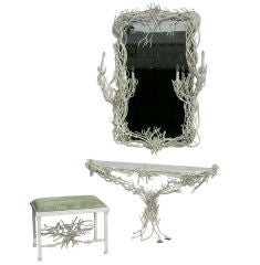 Retro The Ultimate Iron Faux Twig Console or Vanity Suite by Bruce Eicher