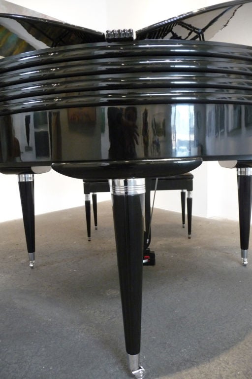 Art Deco Black Lacquered Wurlitzer Butterfly Piano In Excellent Condition In North Hollywood, CA