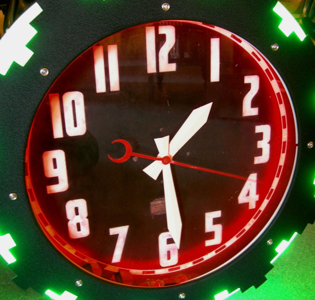 Aztec Neon Wall Clock at 1stDibs aztec neon clock, aztec clock, aztec