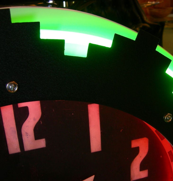 Aztec Neon Wall Clock at 1stDibs aztec neon clock, aztec clock, aztec