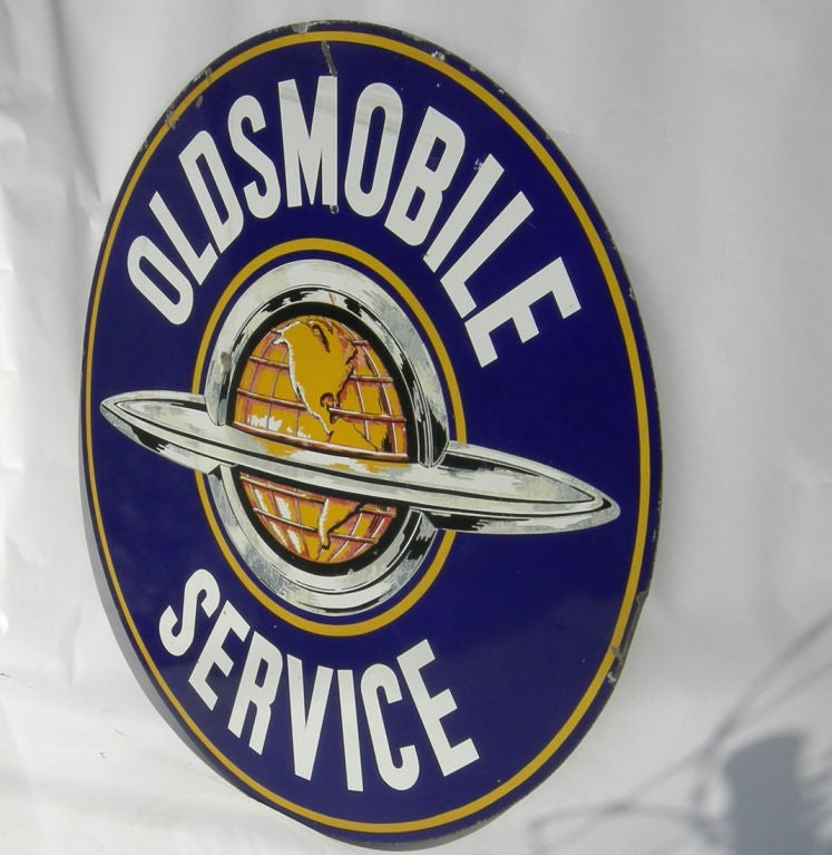 vintage oldsmobile service sign