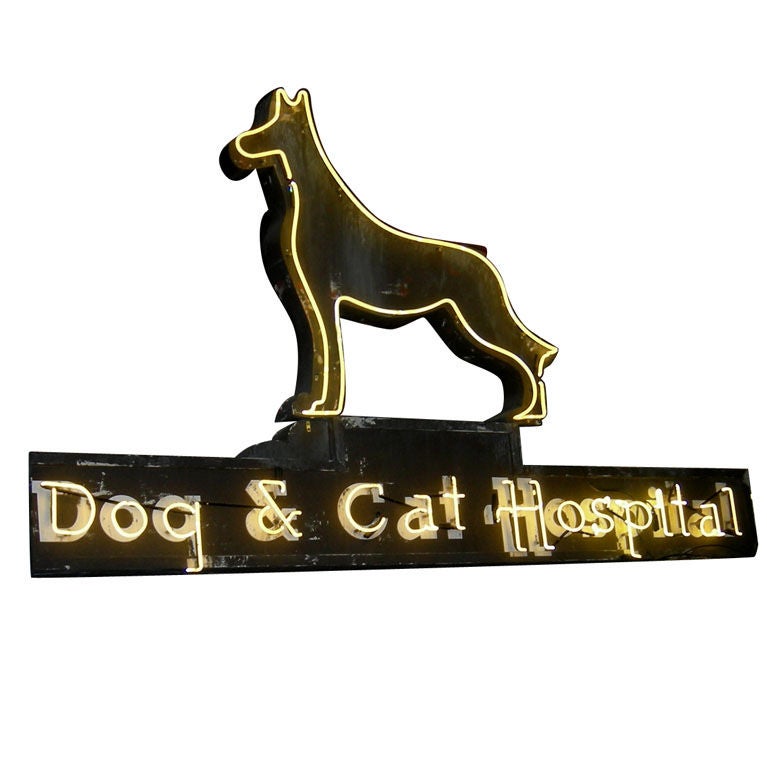 Dog And Cat Hospital Neon Sign at 1stdibs