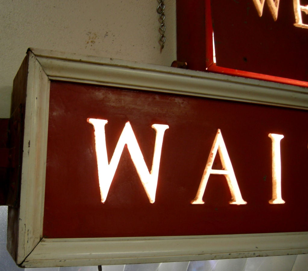 Illuminated Western Union Waiting Room Sign