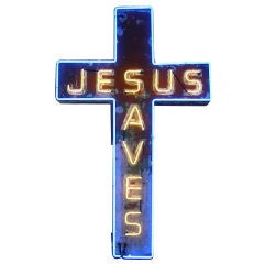 "Jesus Saves" Neon Sign