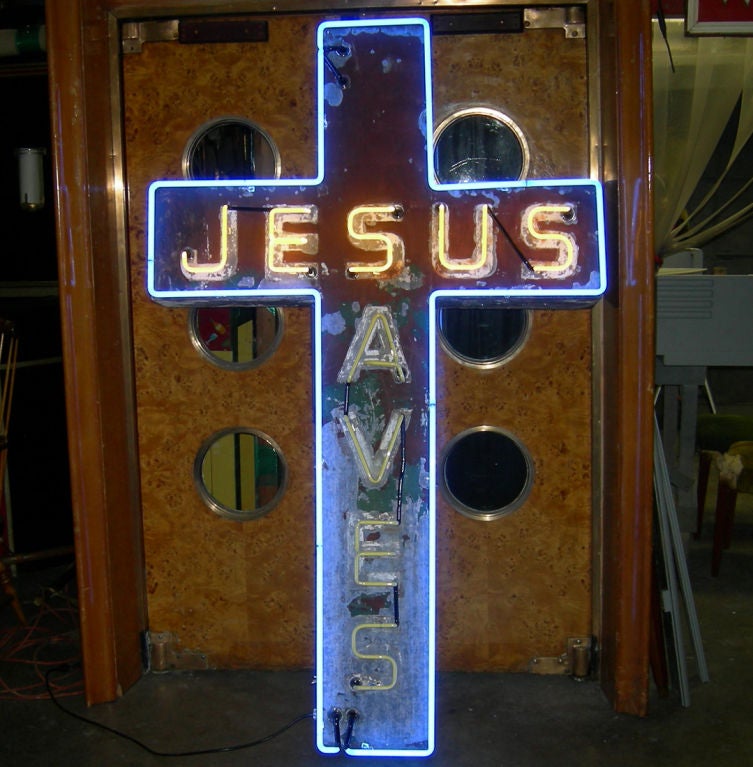 jesus saves neon sign for sale