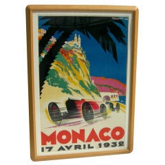 Vintage Original 1932 Monaco Racing Poster by Falcucci