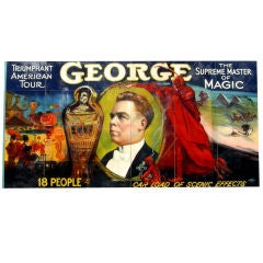 Antique George the Magician American Tour Mounted Billboard