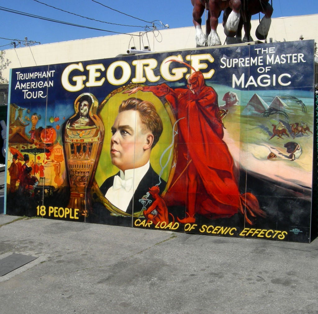 George the Magician American Tour Mounted Billboard In Good Condition In North Hollywood, CA