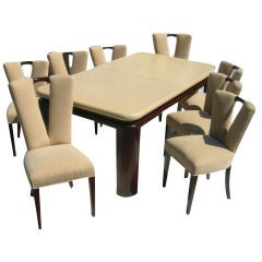 Paul Frankl Dining Table with Eight Chairs