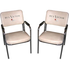 Vintage RCA Victor Pair of Advertising Logo Chairs