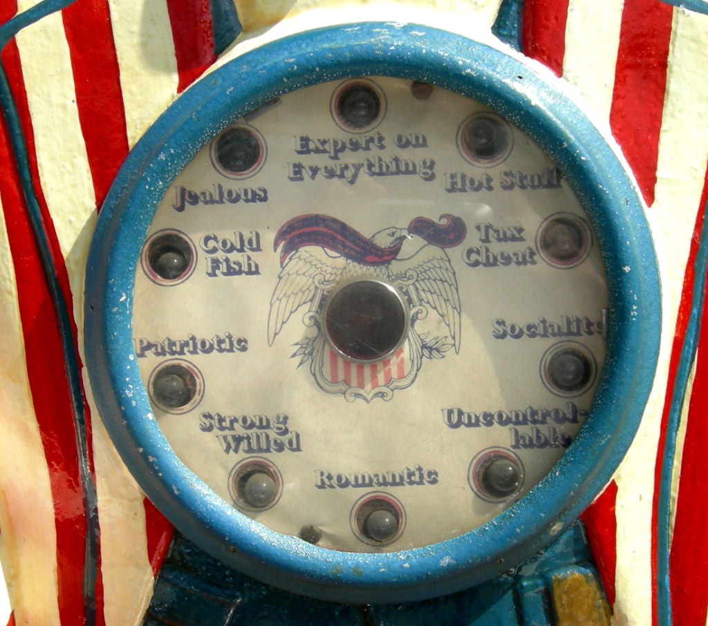 Cast Uncle Sam Personality Tester Arcade Machine
