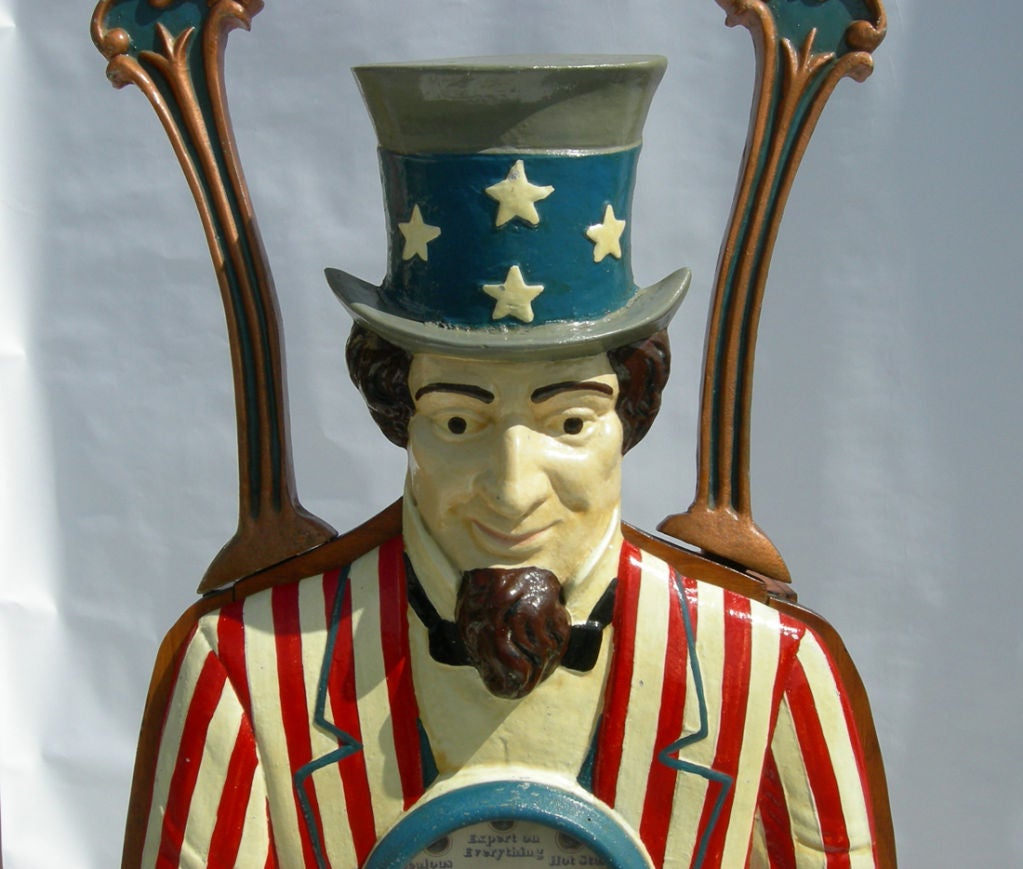 Mid-20th Century Uncle Sam Personality Tester Arcade Machine